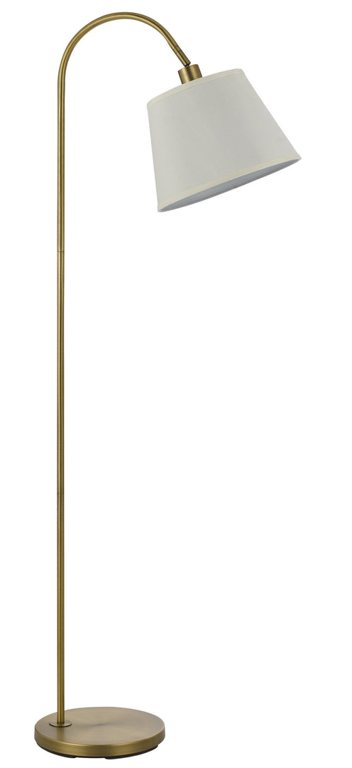 60" Bronze Traditional Shaped Floor Lamp With White Empire Shade