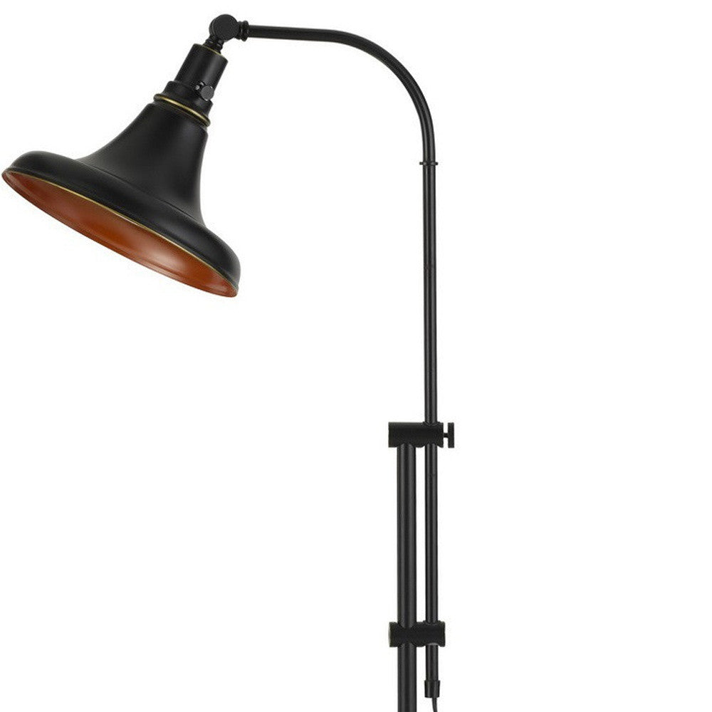 58" Bronze Adjustable Traditional Shaped Floor Lamp With Bronze Dome Shade