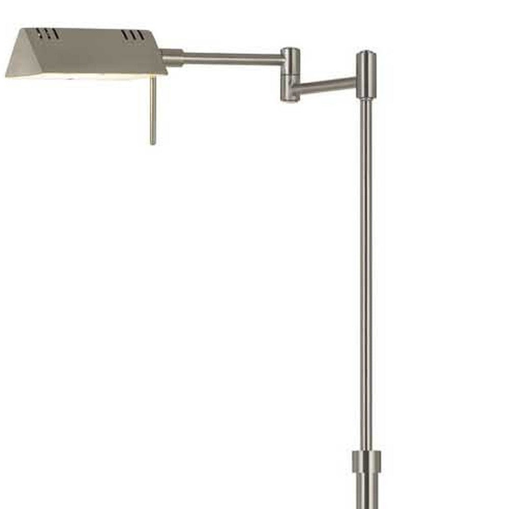 61" Nickel Adjustable Swing Arm Floor Lamp