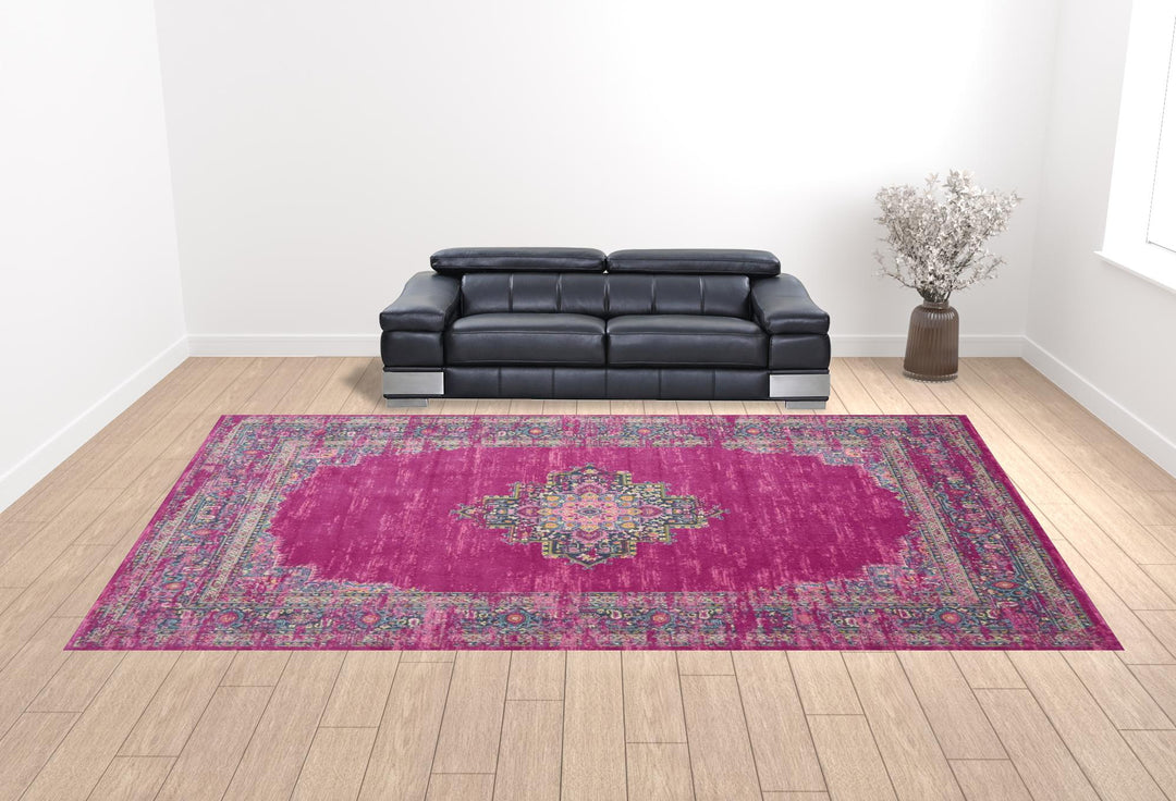 12' X 18' Blue Moroccan Power Loom Distressed Area Rug