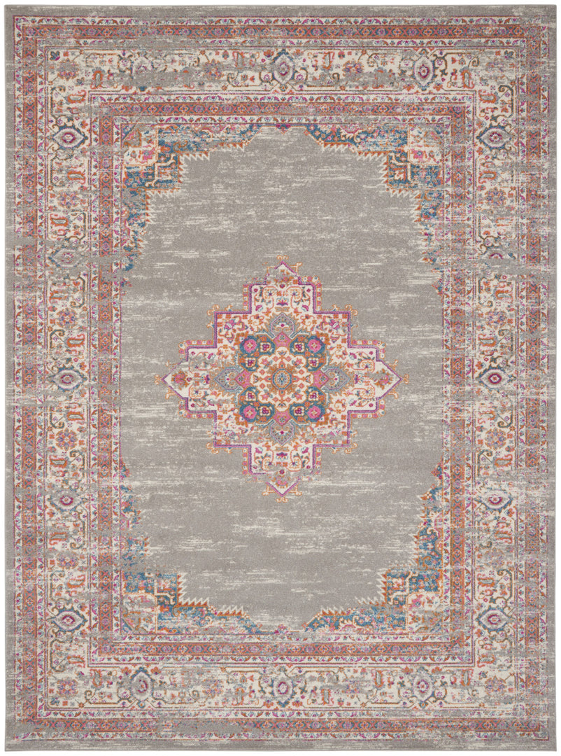 12' X 18' Blue Moroccan Power Loom Distressed Area Rug