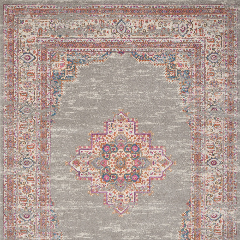 12' X 18' Blue Moroccan Power Loom Distressed Area Rug