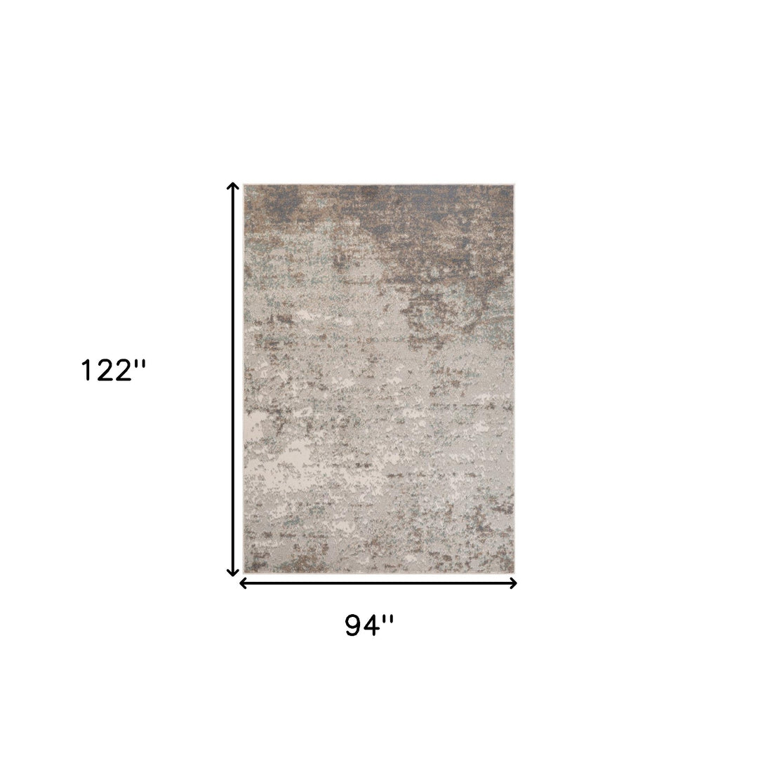 10' X 14' Gray and Dark Gray Abstract Power Loom Area Rug