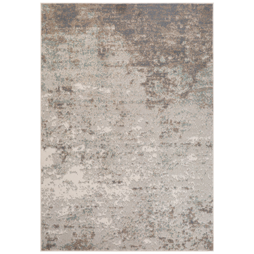 10' X 14' Gray and Dark Gray Abstract Power Loom Area Rug