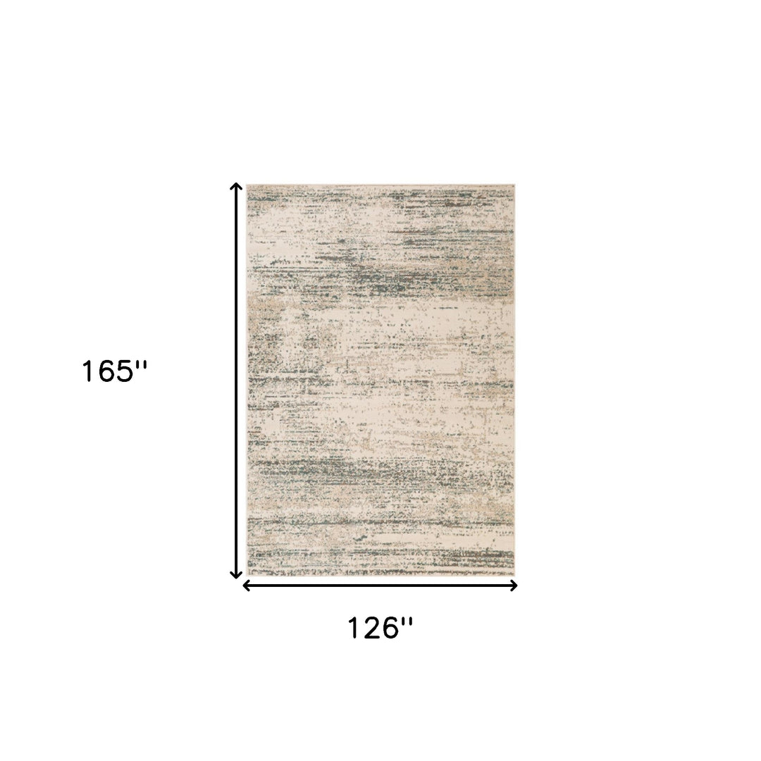 10' X 14' Gray and Ivory Abstract Power Loom Area Rug