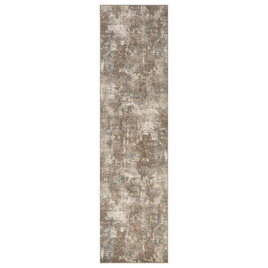 10' X 14' Gray and Light Brown Abstract Power Loom Area Rug