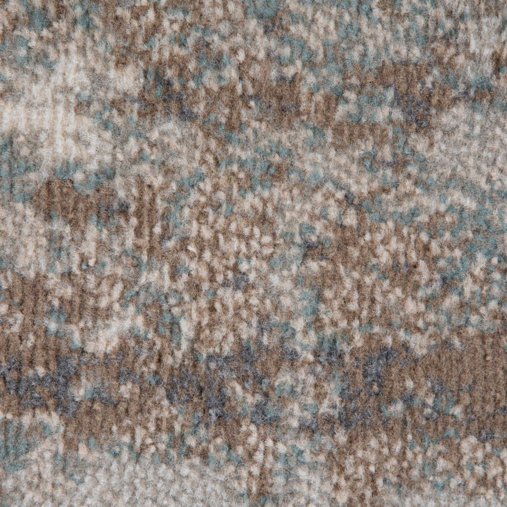 10' X 14' Gray and Light Brown Abstract Power Loom Area Rug