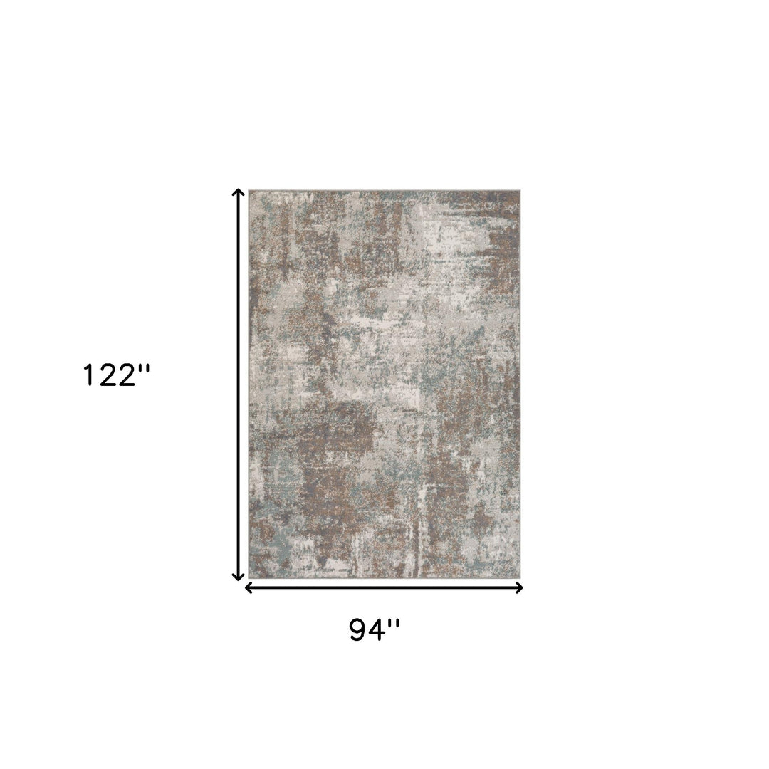 10' X 14' Gray and Light Brown Abstract Power Loom Area Rug