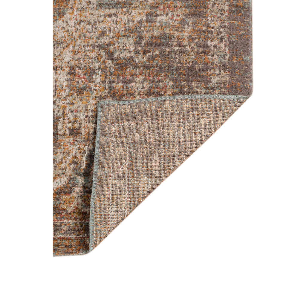 2' X 3' Beige Gray and Taupe Medallion Power Loom Area Rug