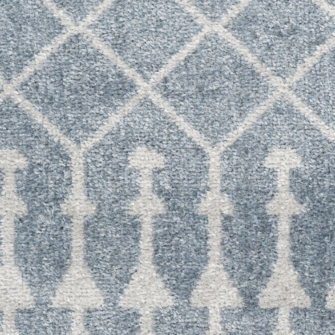 12' Runner Blue Moroccan Power Loom Runner Rug