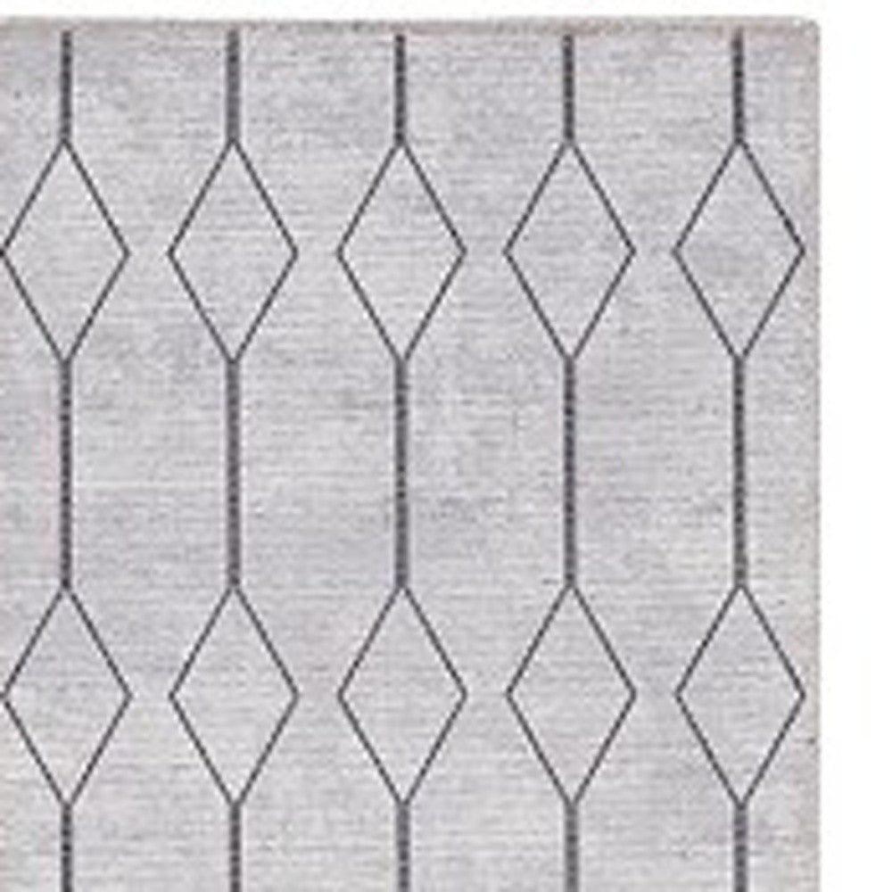 10' Runner Cream Geometric Power Loom Washable Runner Rug