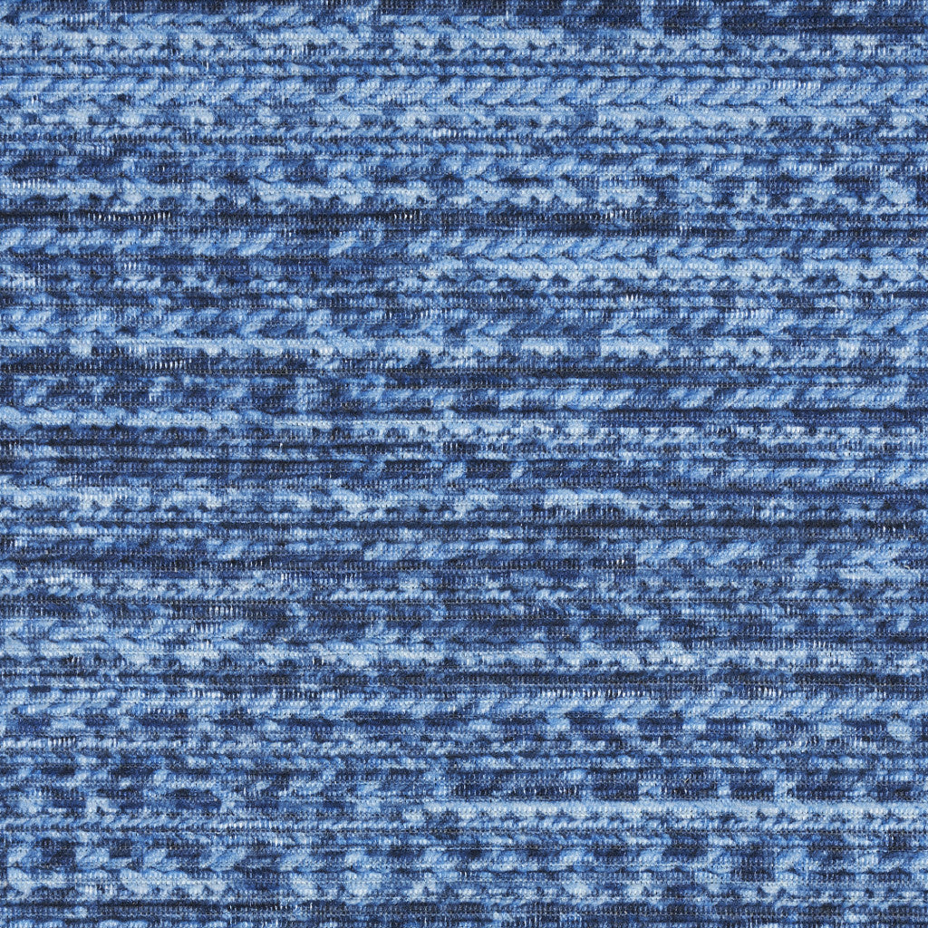 10' Runner Blue Abstract Power Loom Washable Non Skid Runner Rug