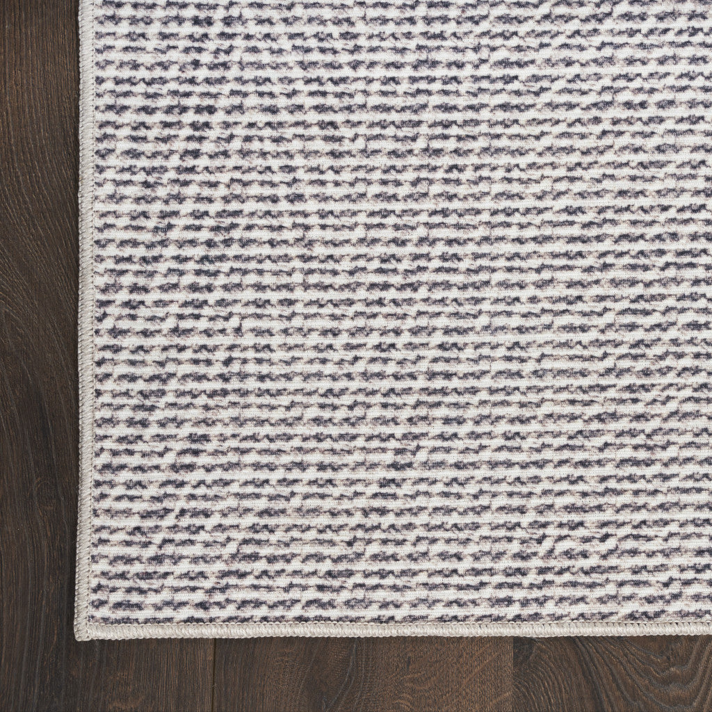 10' Runner Cream Abstract Power Loom Washable Non Skid Runner Rug