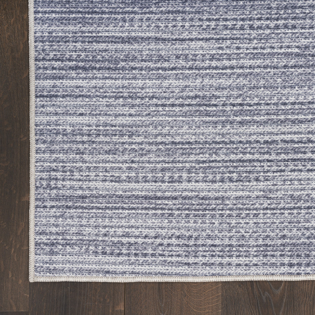 10' Runner Gray Abstract Power Loom Washable Non Skid Runner Rug