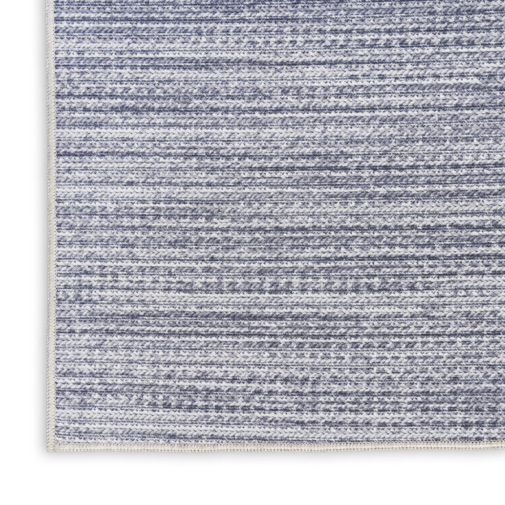 10' Runner Gray Abstract Power Loom Washable Non Skid Runner Rug