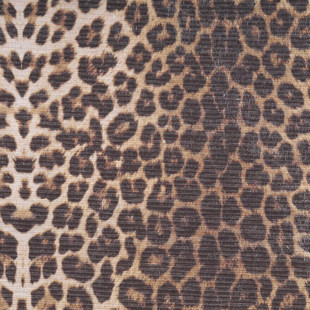 10' Runner Brown Leopard Print Power Loom Washable Non Skid Runner Rug