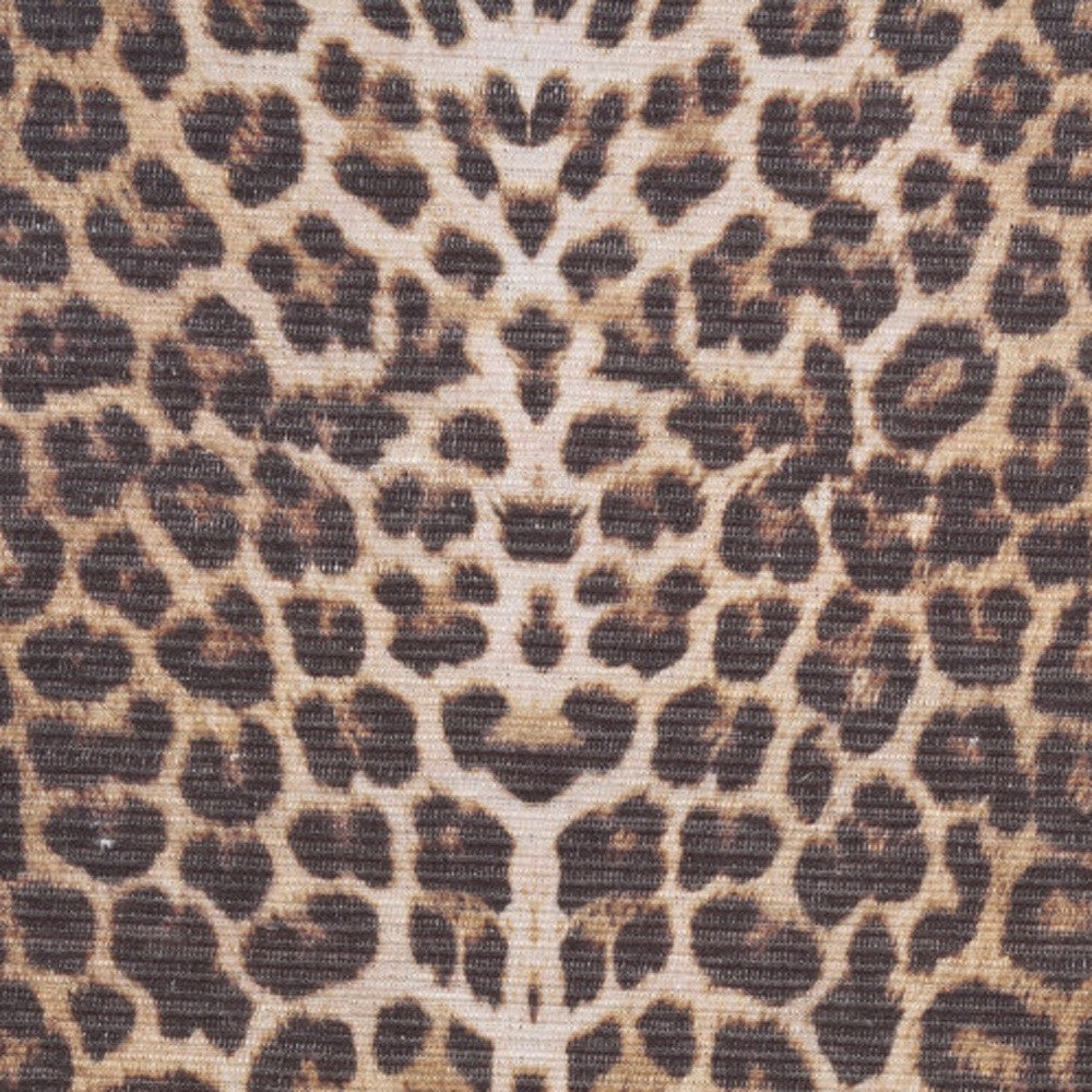 10' Runner Brown Leopard Print Power Loom Washable Non Skid Runner Rug