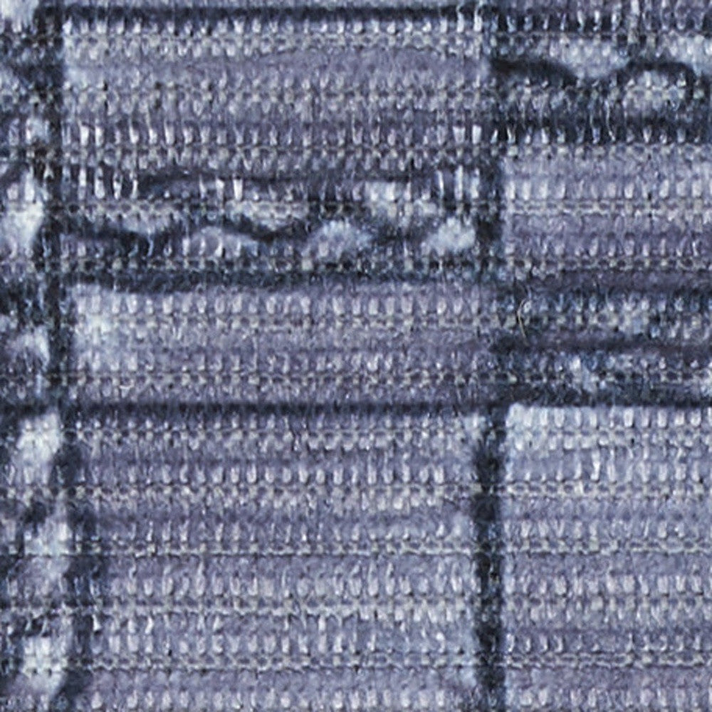 10' Runner Blue and Gray Geometric Power Loom Washable Non Skid Runner Rug