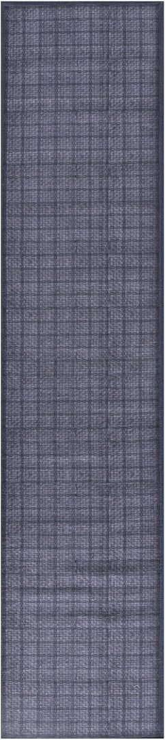 10' Runner Blue and Gray Geometric Power Loom Washable Non Skid Runner Rug