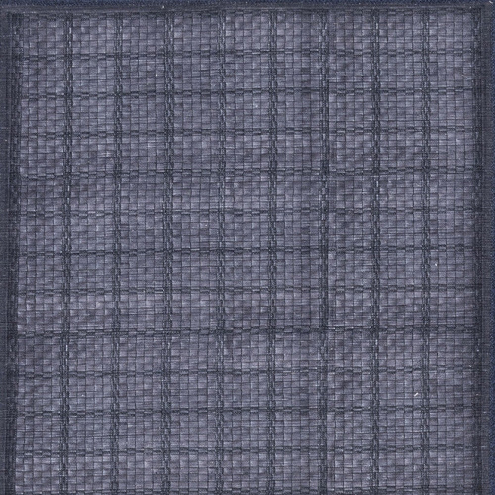 10' Runner Blue and Gray Geometric Power Loom Washable Non Skid Runner Rug