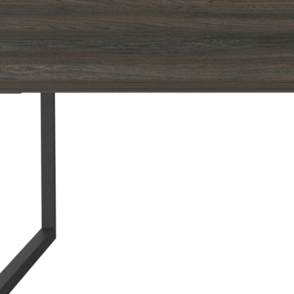 41" Espresso And Black Wood And Metal Lift Top Coffee Table With Shelf