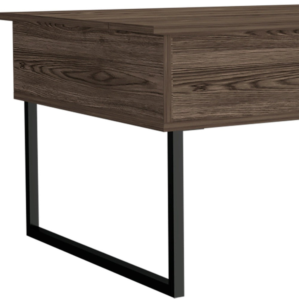 41-Inch Brown and Black Lift Top Coffee Table