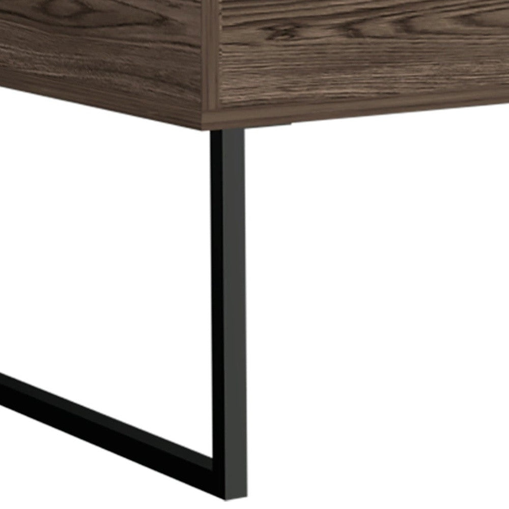 41-Inch Brown and Black Lift Top Coffee Table