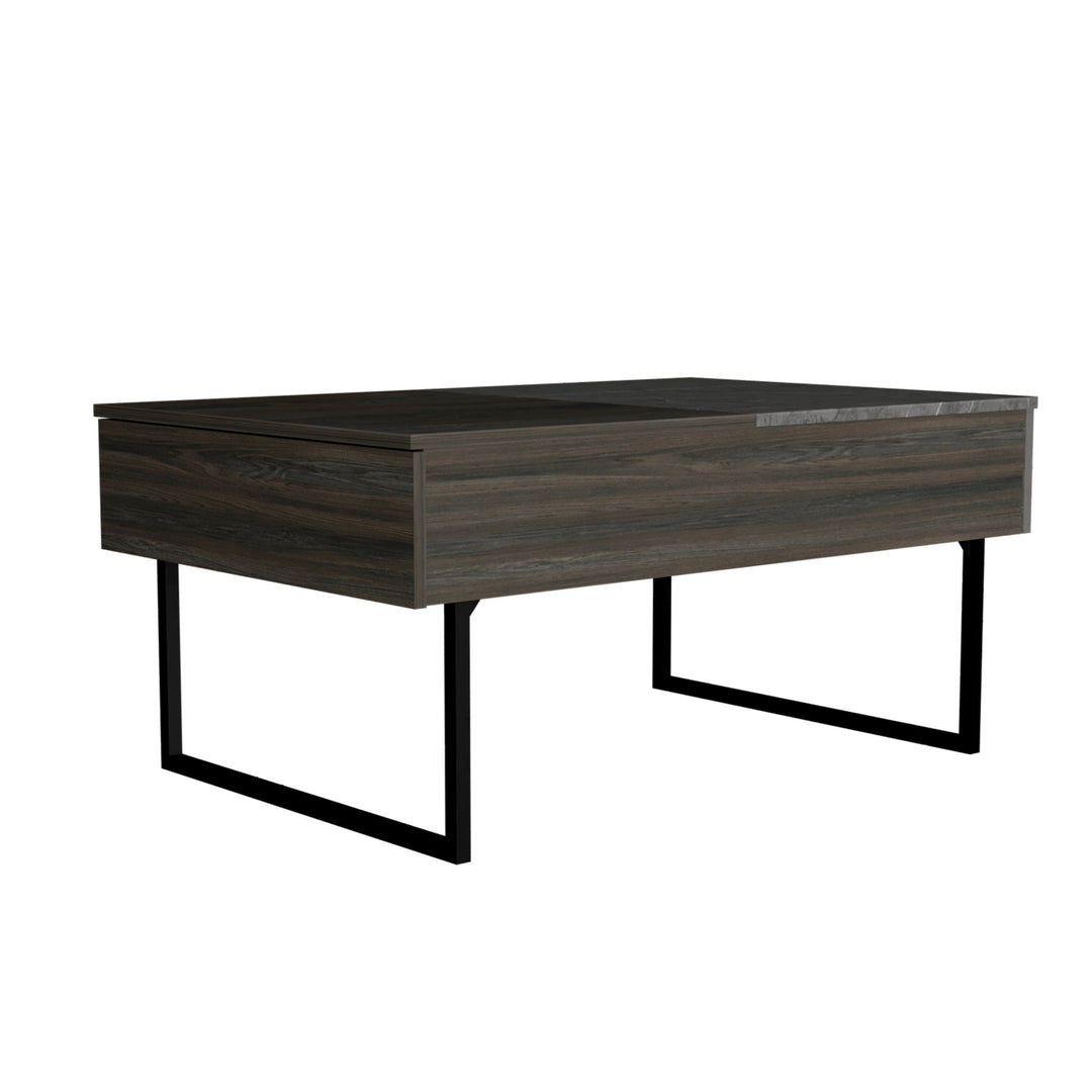 39" Espresso And Black Lift-Top Coffee Table with Drawer