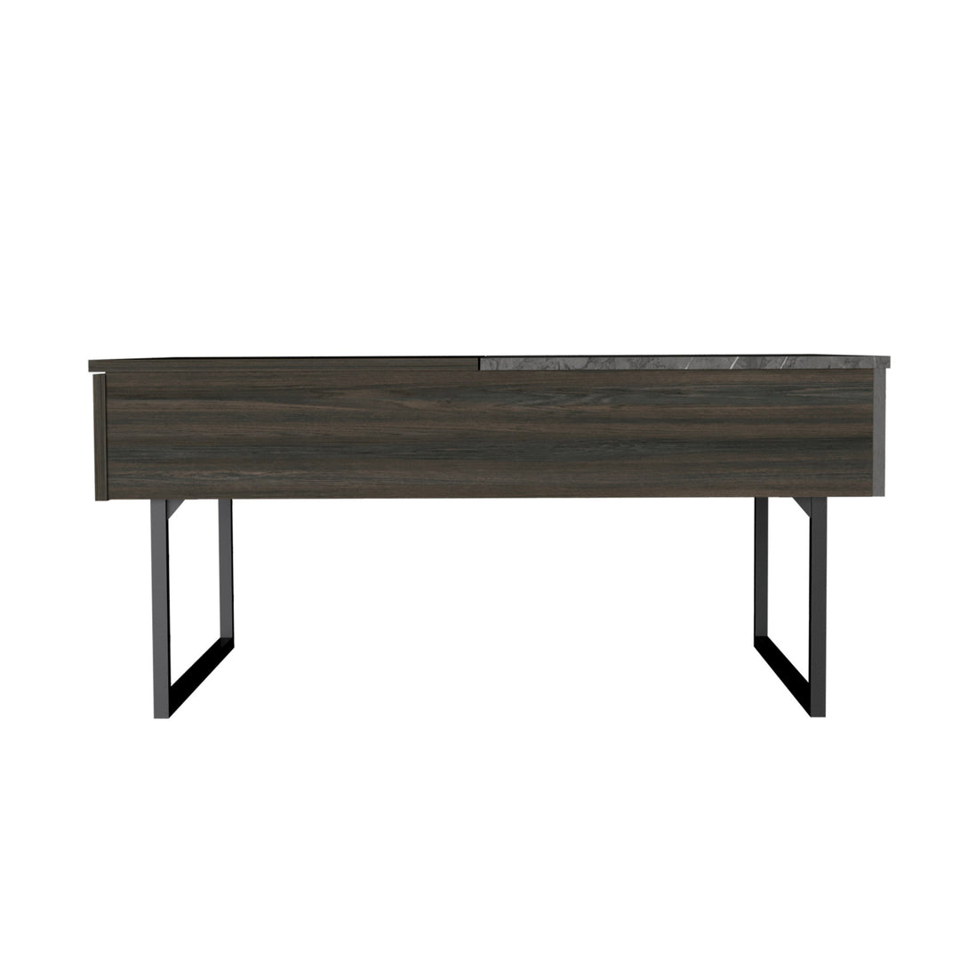 39" Espresso And Black Lift-Top Coffee Table with Drawer