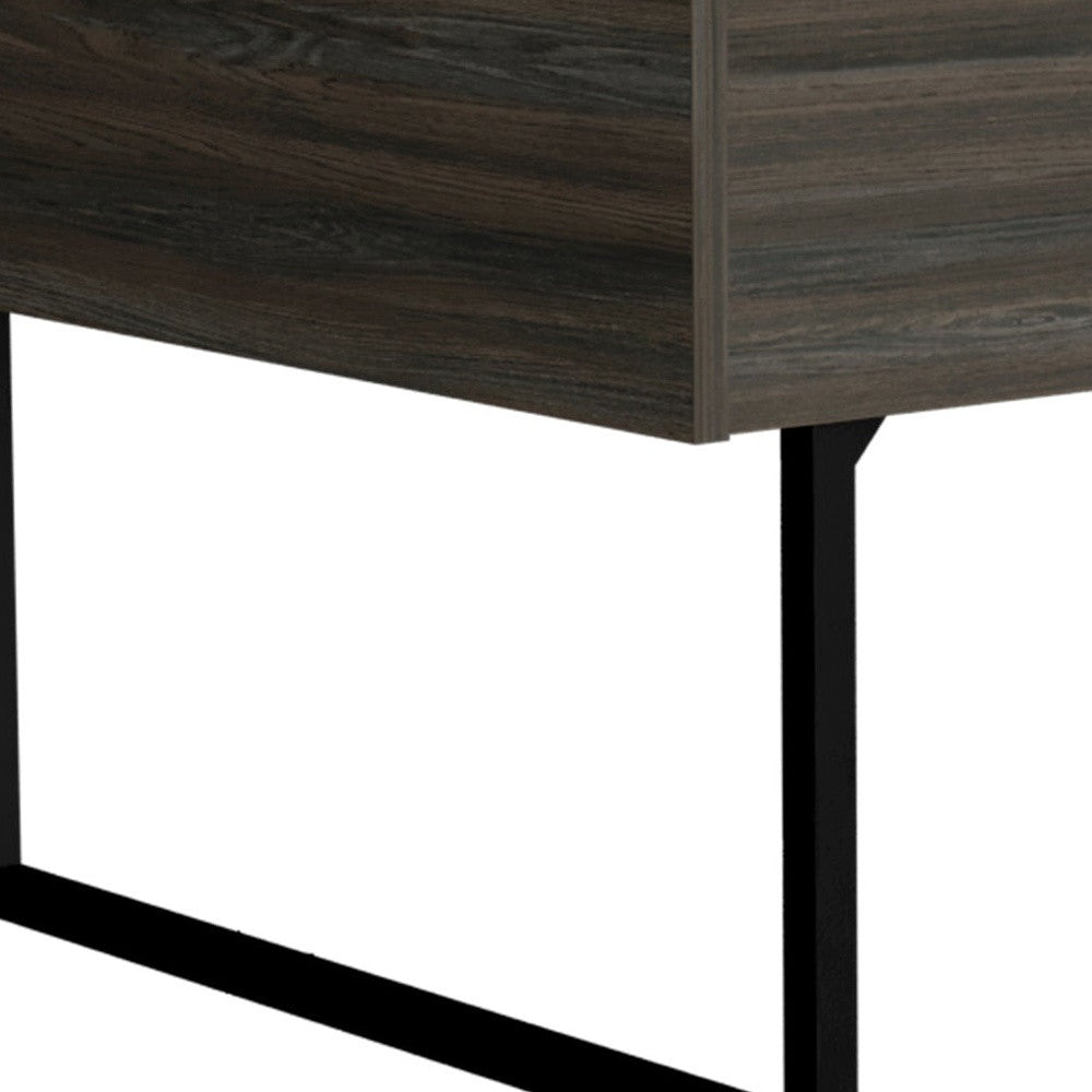 39" Espresso And Black Lift-Top Coffee Table with Drawer