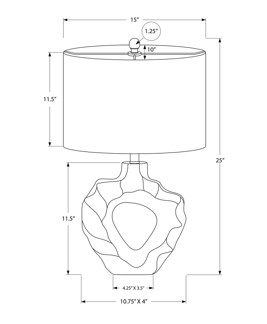 25" Cream Novelty Table Lamp With Cream Drum Shade