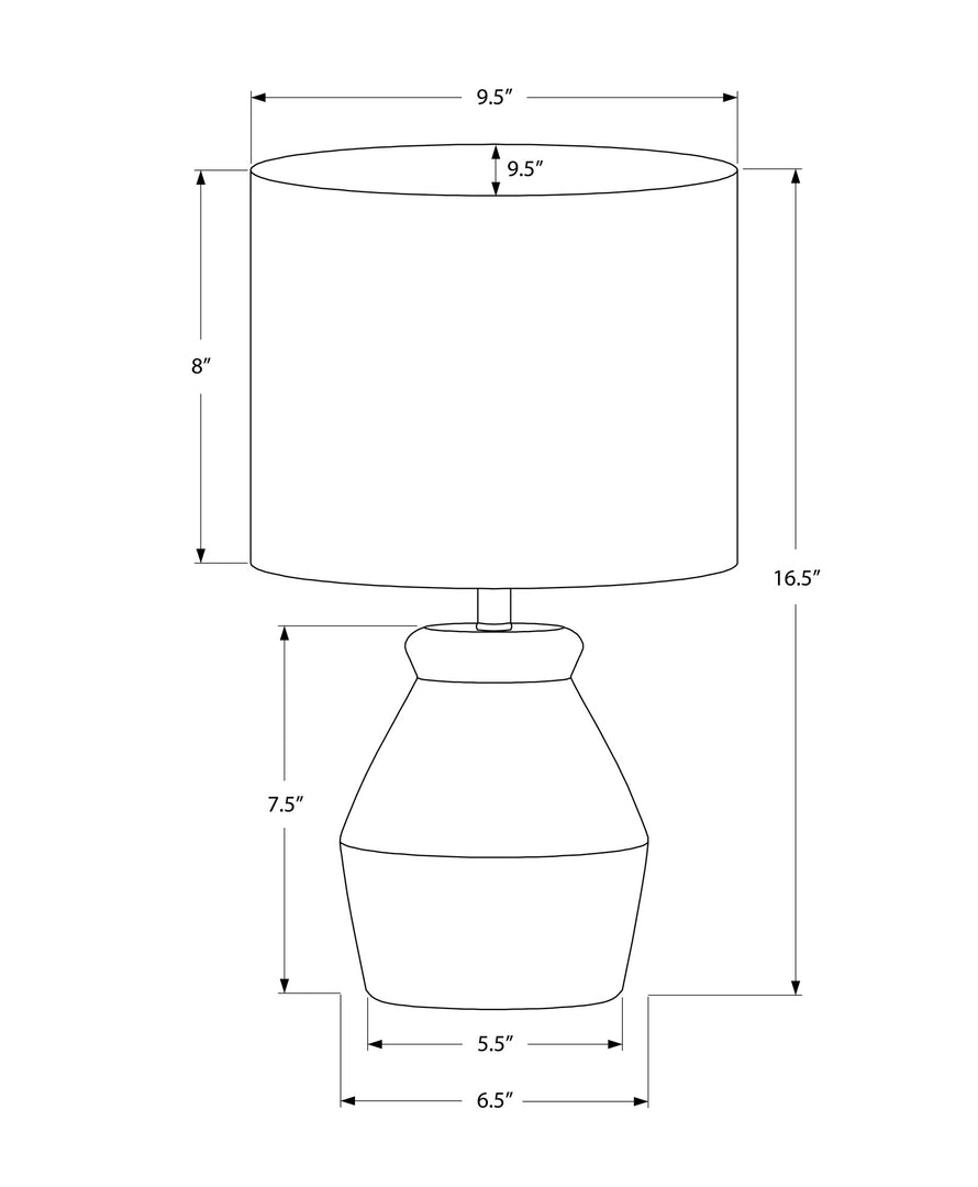 17" Cream Ceramic Geometric Table Lamp With Cream Drum Shade