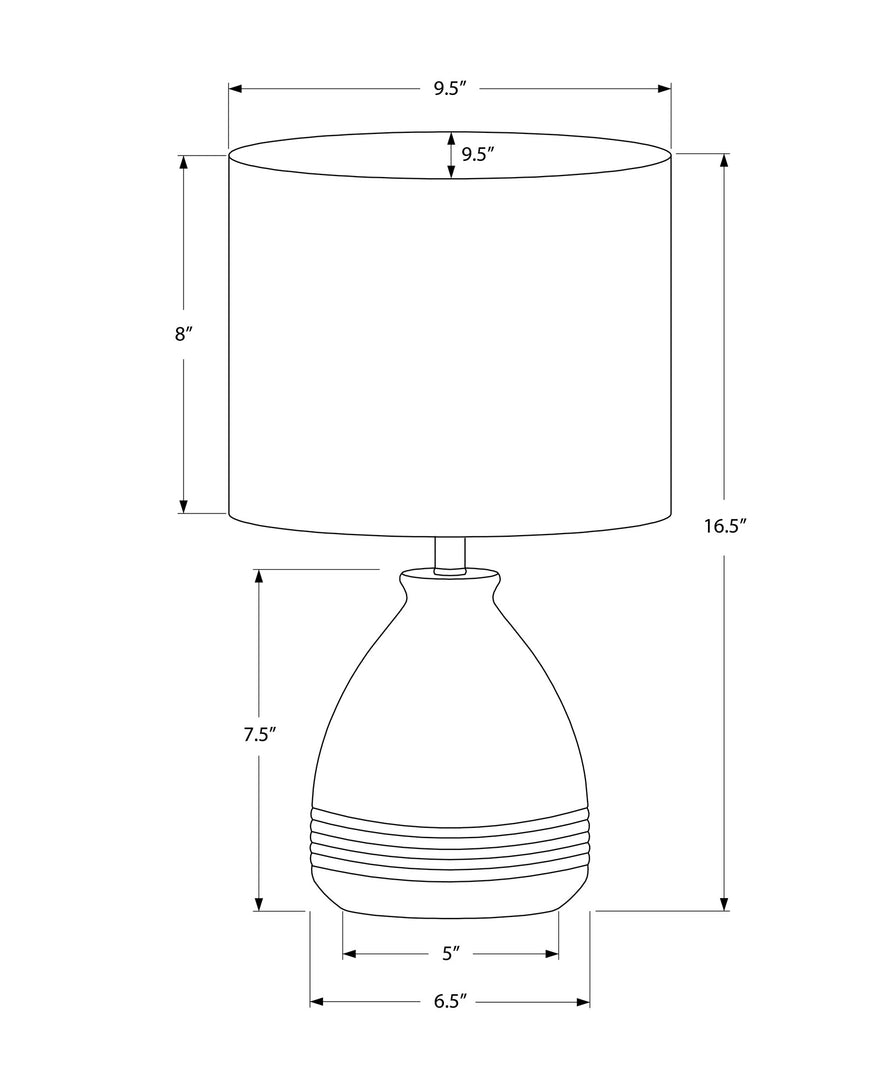 17" Cream Ceramic Round Table Lamp With Cream Drum Shade