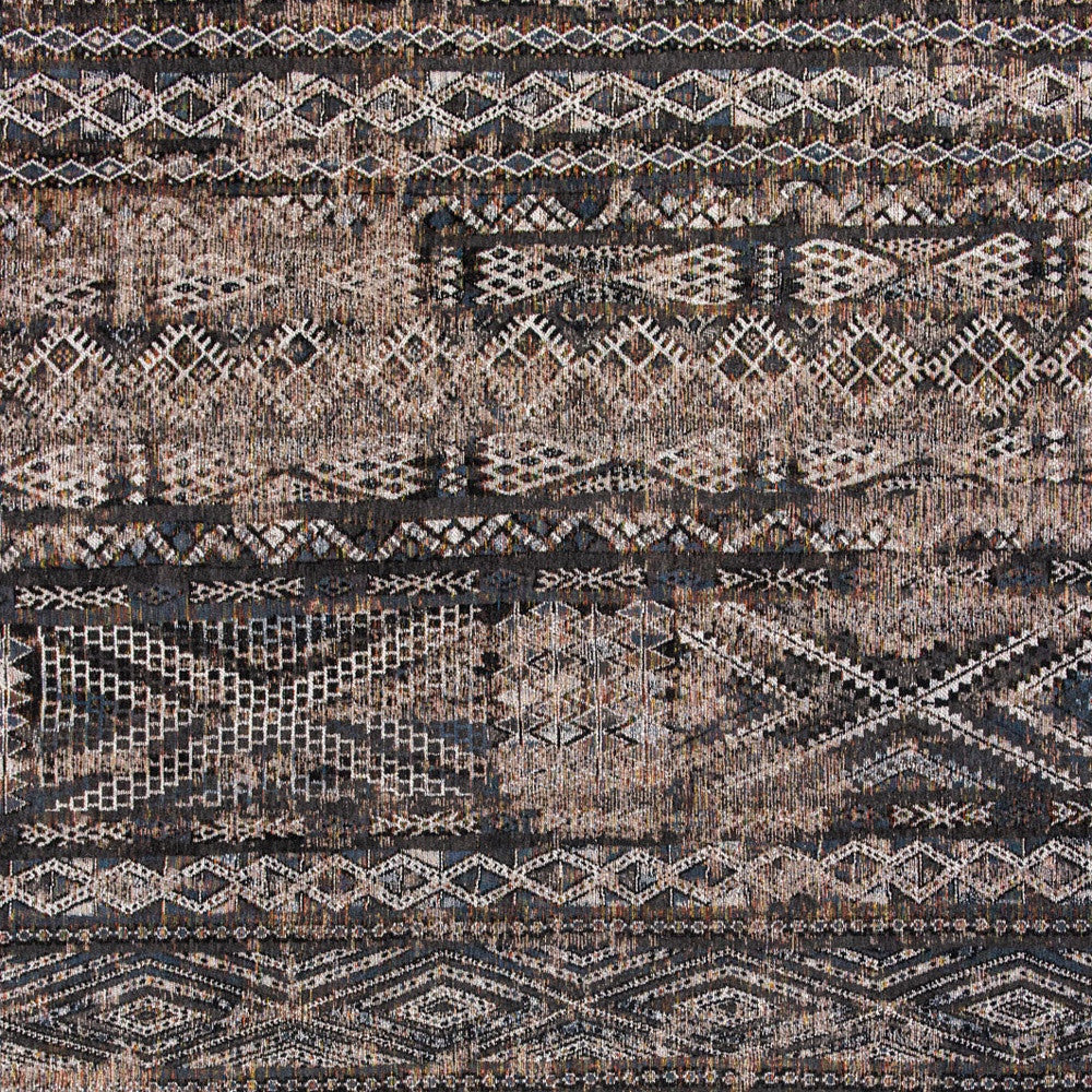 9' X 13' Gray and Beige Oriental Non Skid Area Rug