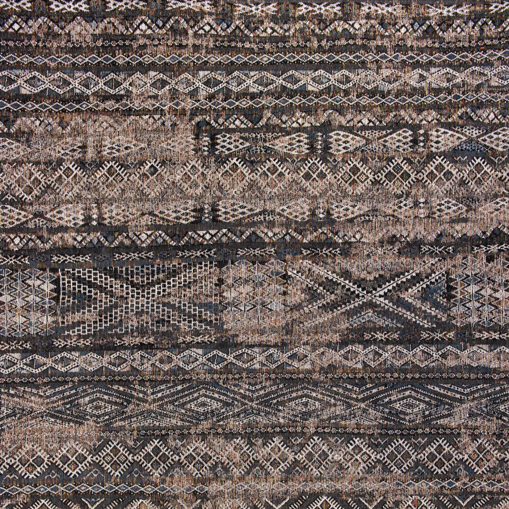 9' X 13' Gray and Beige Oriental Non Skid Area Rug