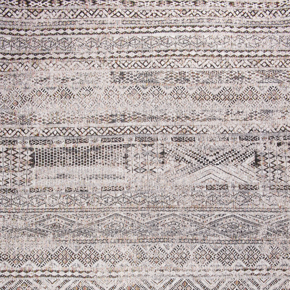 8' X 11' Gray and White Oriental Non Skid Area Rug