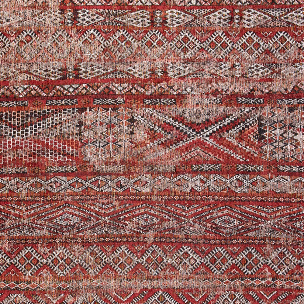 6' X 8' Red and Gray Oriental Non Skid Area Rug