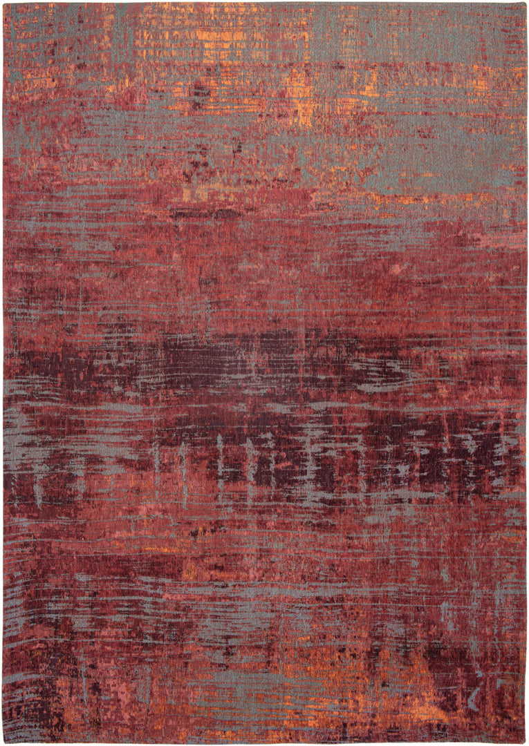 3' X 5' Red and Gray Abstract Non Skid Area Rug