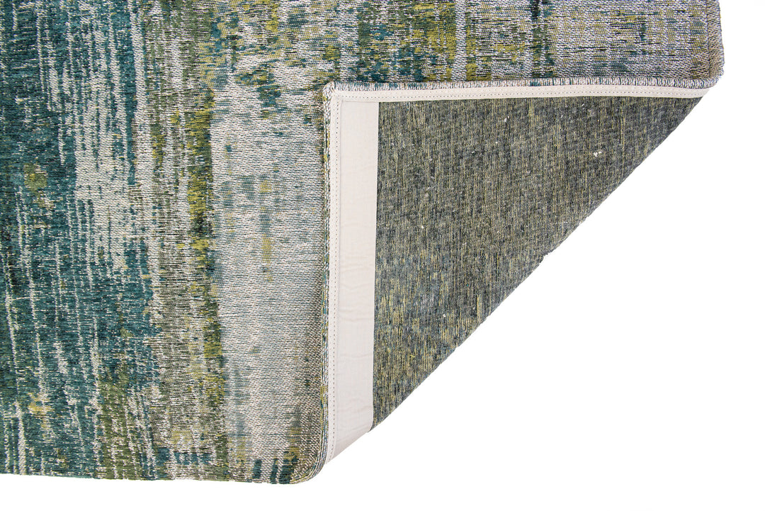 5' X 7' Blue and Green Abstract Non Skid Area Rug