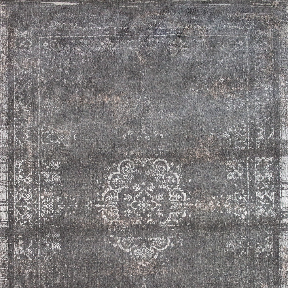 3' X 5' Gray Medallion Non Skid Area Rug