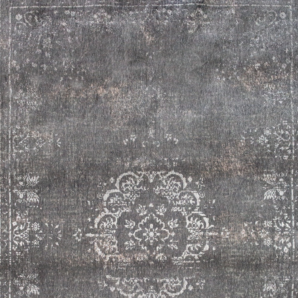 6' X 8' Gray Medallion Non Skid Area Rug