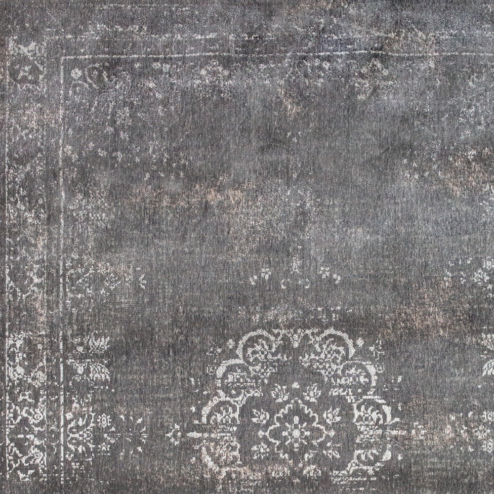 9' X 13' Gray Medallion Non Skid Area Rug