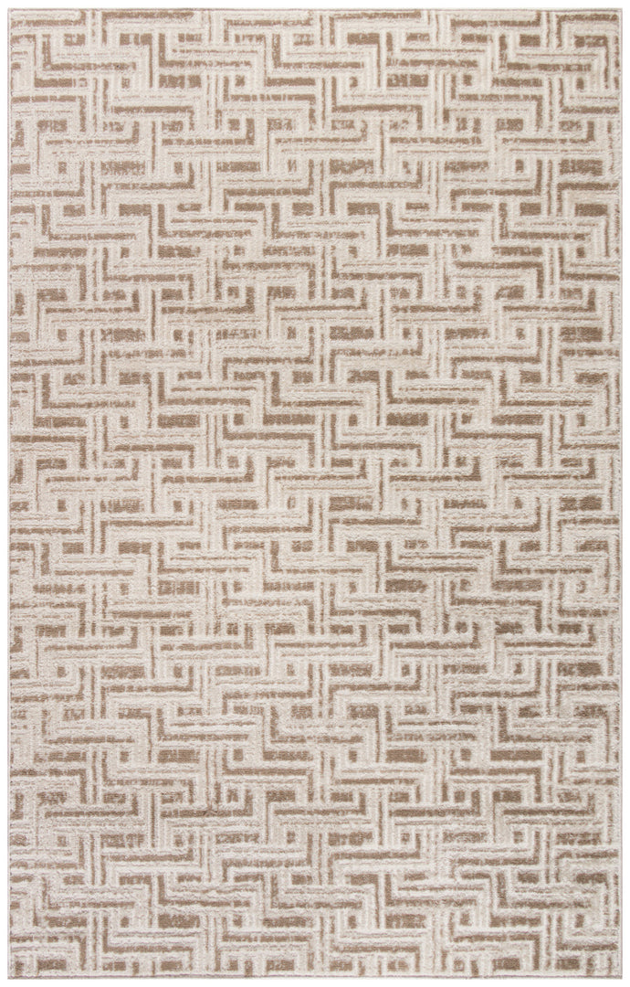 4' X 6' Brown Geometric Distressed Area Rug