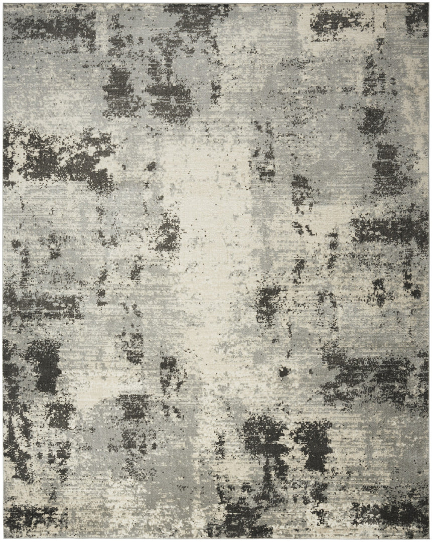 9' X 12' Cream Abstract Area Rug