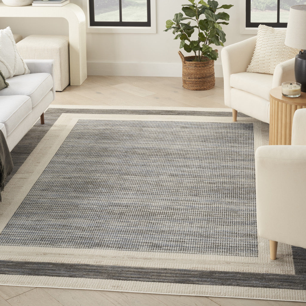 5' X 7' Gray Geometric Area Rug