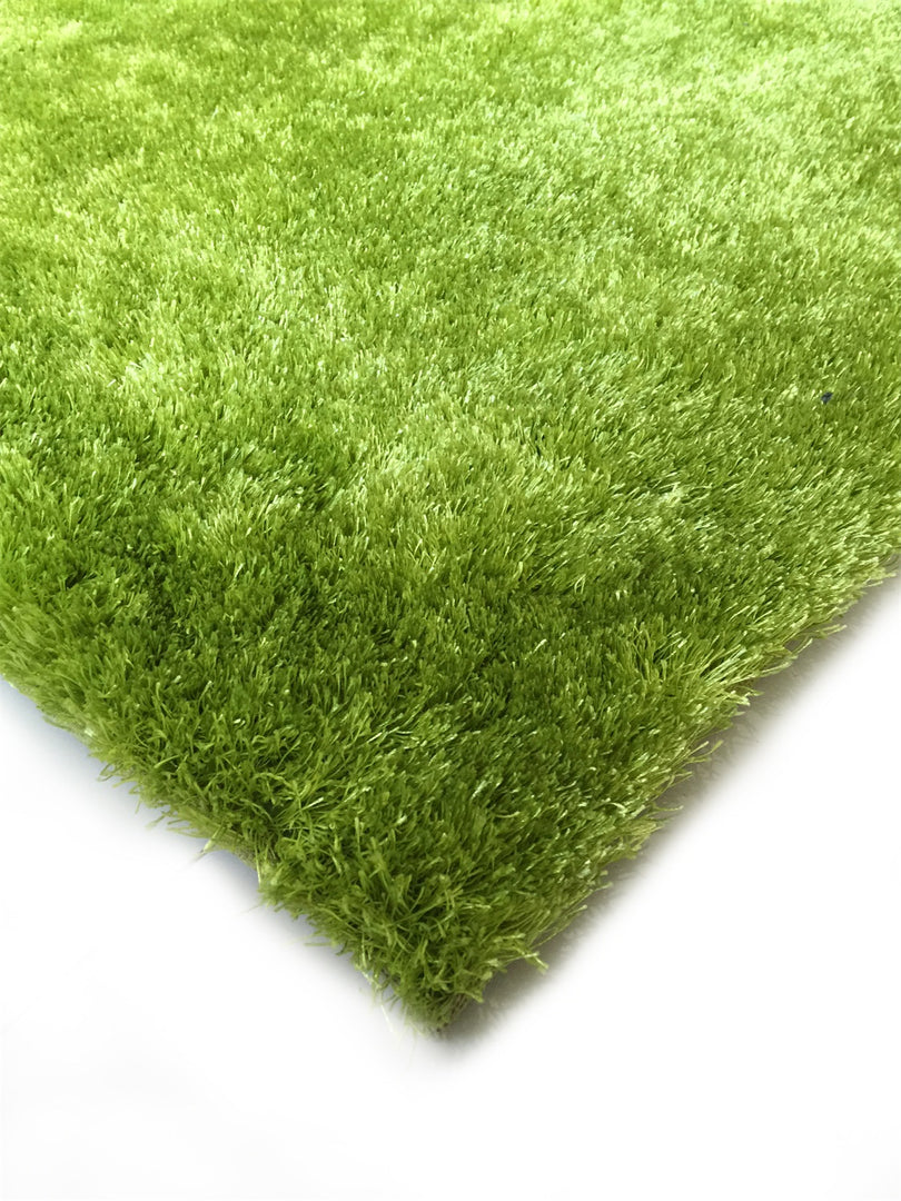 5' X 7' Lime Green Shag Hand Tufted Area Rug