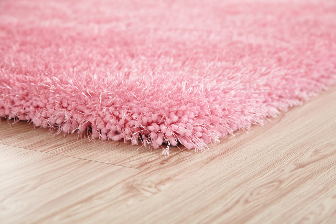 8' X 11' Pink Shag Hand Tufted Area Rug