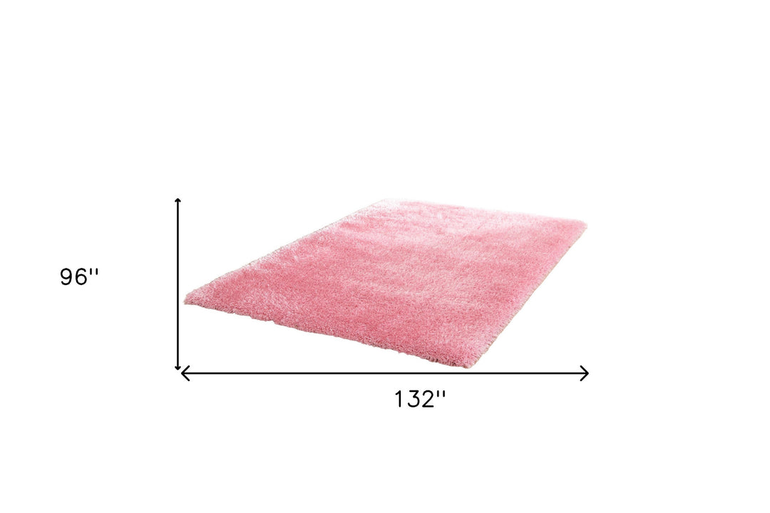 8' X 11' Pink Shag Hand Tufted Area Rug