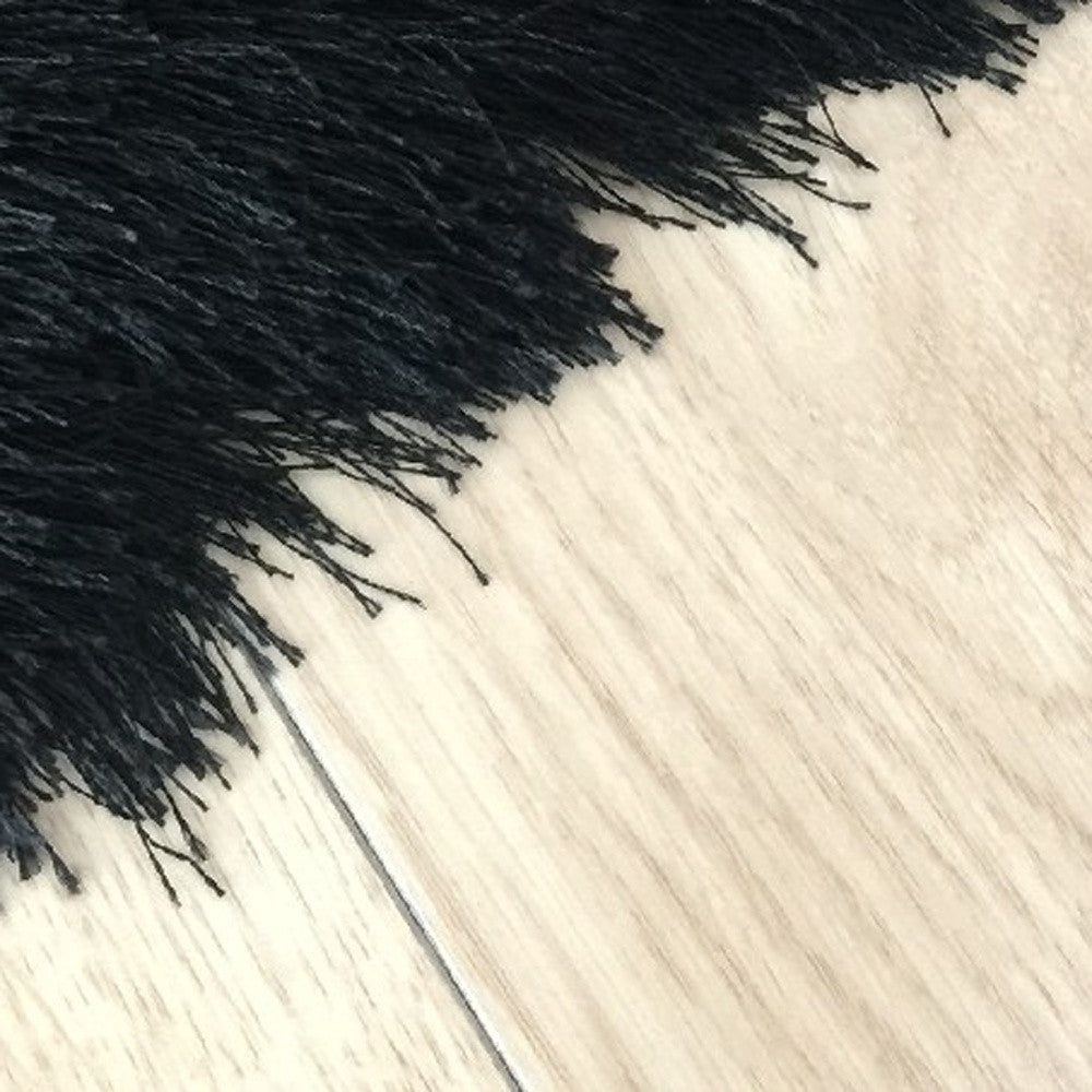 5' X 7' Black Shag Hand Tufted Area Rug