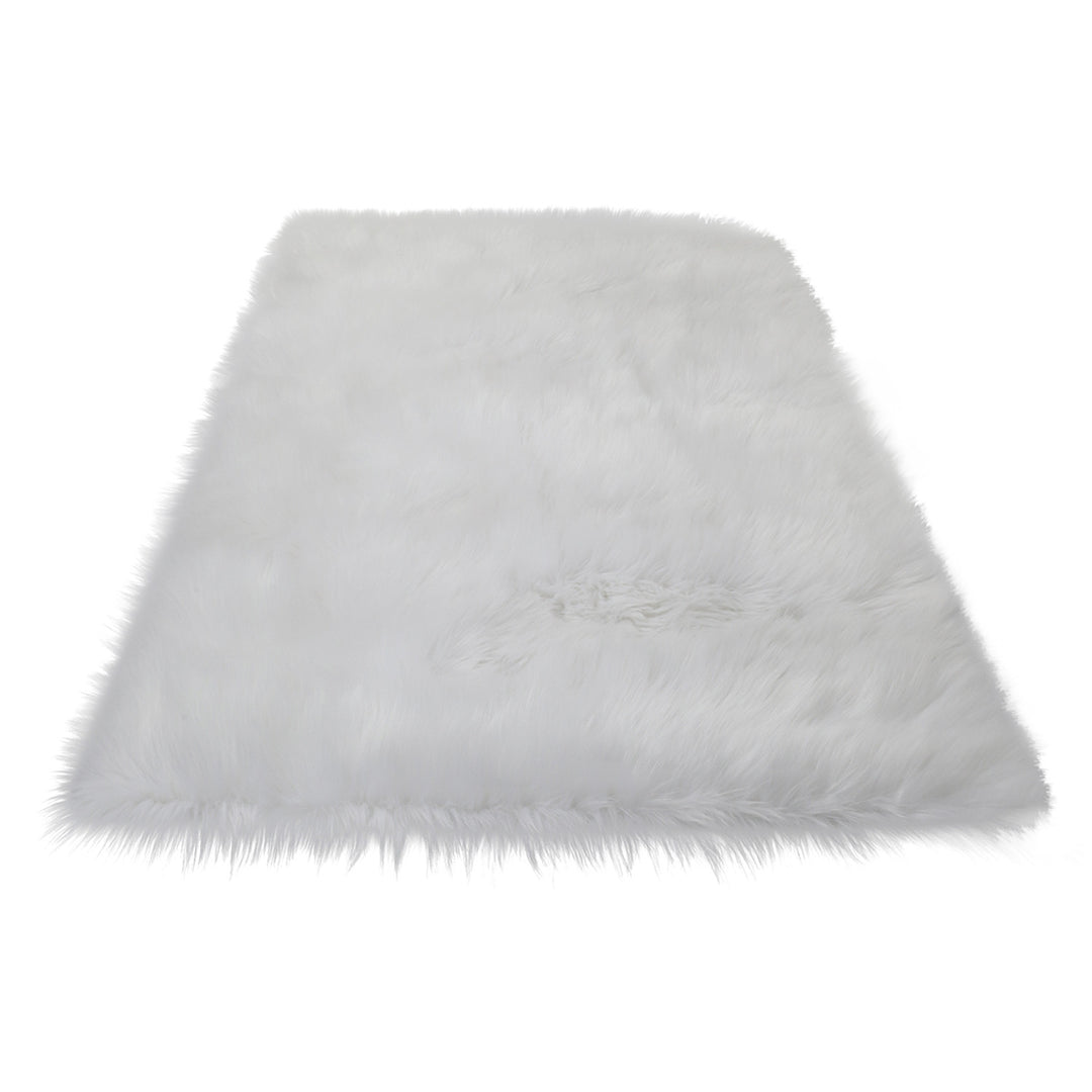 5' X 7' White Faux Sheepskin Shag Washable Area Rug